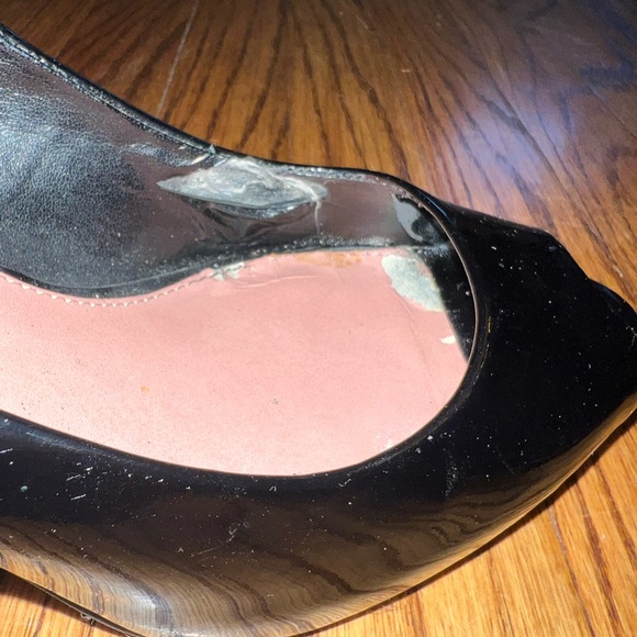 Vince Camuto Black Patent Peep Toe Heels, Size 9 - Picture 9 of 9
